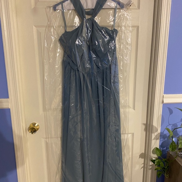 Kennedy Blue Elegant Blue Halter Bridesmaid Dress - Picture 1 of 8